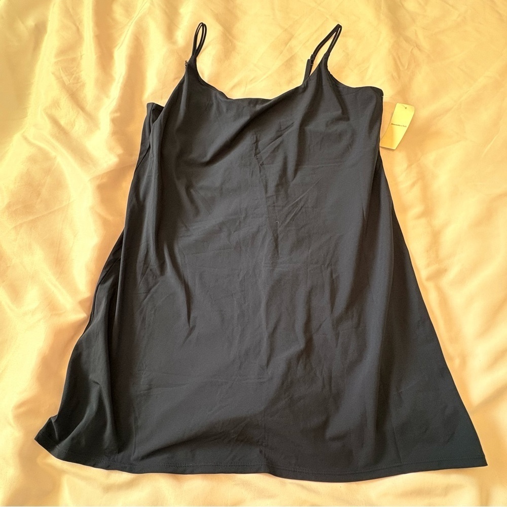 Abercrombie & Fitch XL Blue Tank Dress With Bodysuit Shorts Adjustable Straps